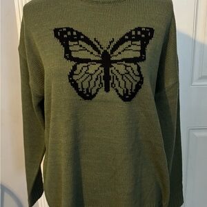 Just Polly - Macys - Juniors Butterfly Graphic Ribbed Sweater